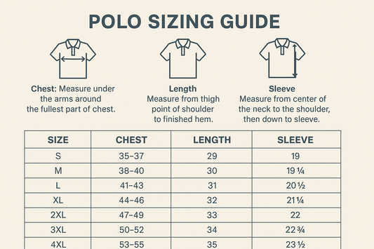 Polo Sizing Guide - CornerStone CS4020 Based