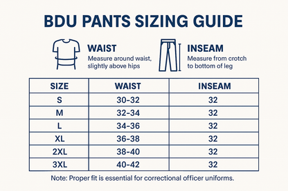 BDU Pants Sizing Guide - Final